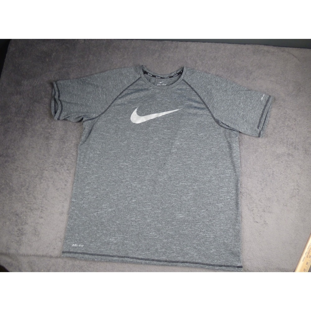 Nike Swim Dri-FIT Mens XXL Gray Heathered UPF 40+ Rash Guard Performance T-Shirt